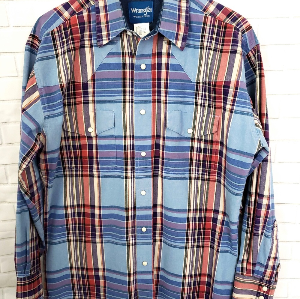 Wrangler Western Pearl Snap Button Down Shirt